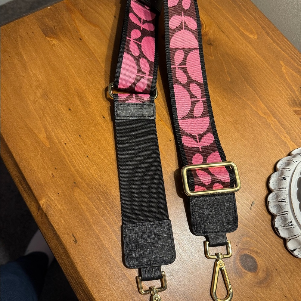 Orla Kiely Pink and Black Bag Strap - Picture 2 of 5